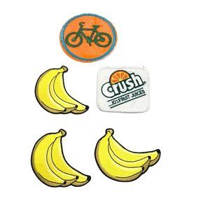 Vintage Patches Orange Crush, Bike, Bananas 5pc Bundle